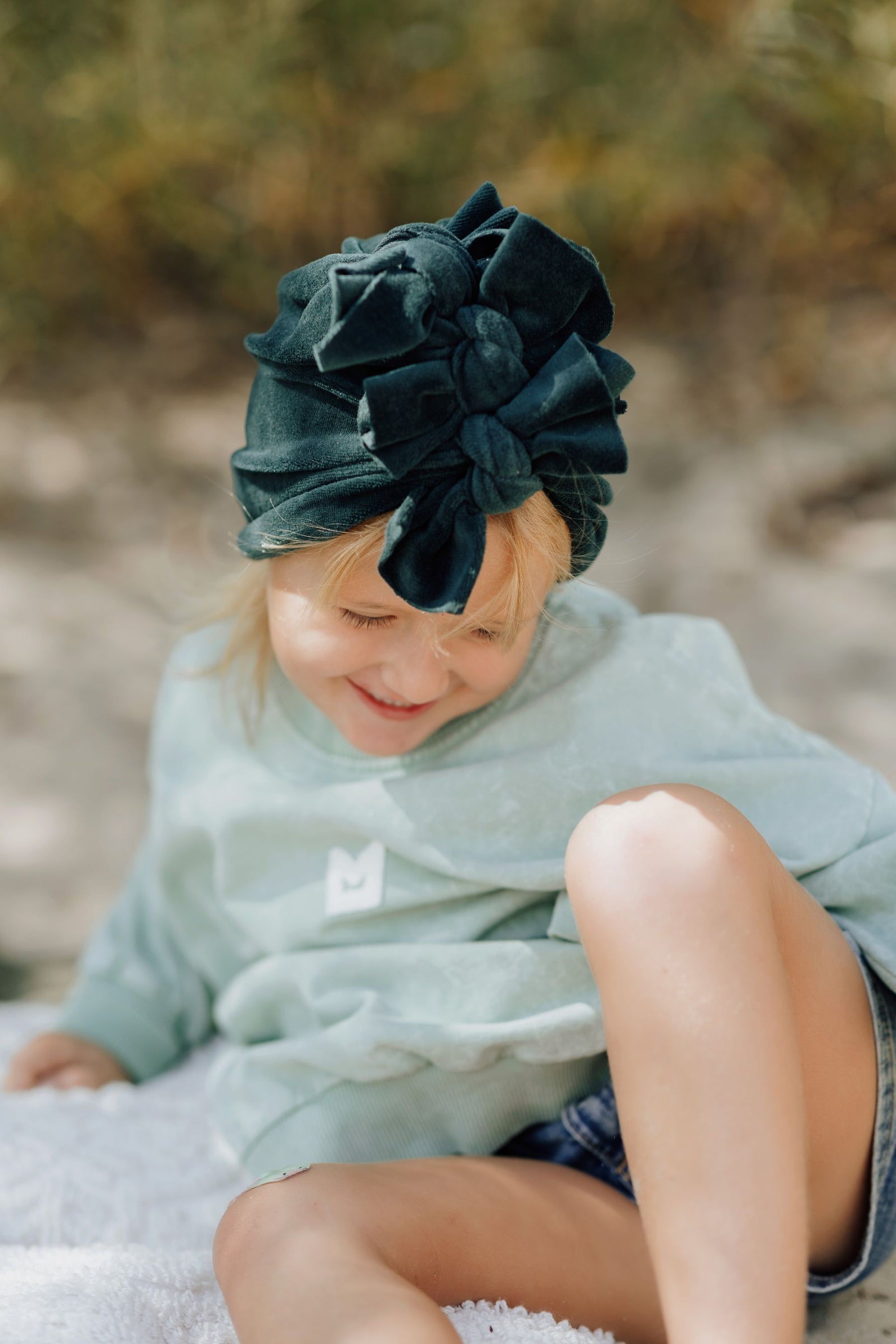 Velvet Bottle Green Turban No.3