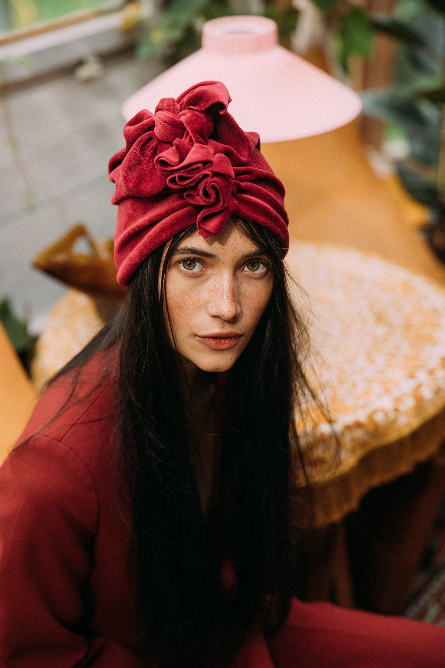 Turban No.1 Velvet Crimson Red