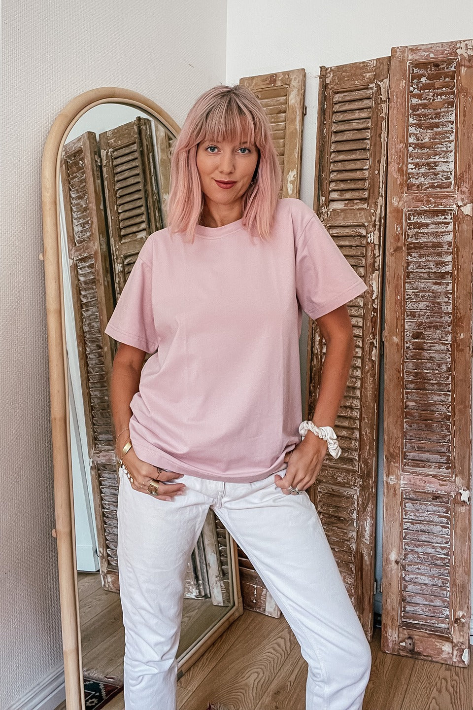 Organic Pink Woman Oversize T-shirt