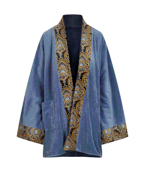 Stardust Reversible Velvet Short Kimono Jacket